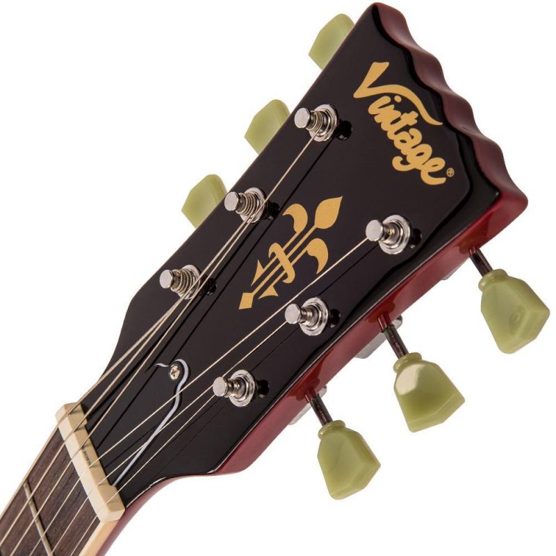 Vintage VS6V Reissued Vibrola Tailpiece Cherry Red electric Guitar - Image 2