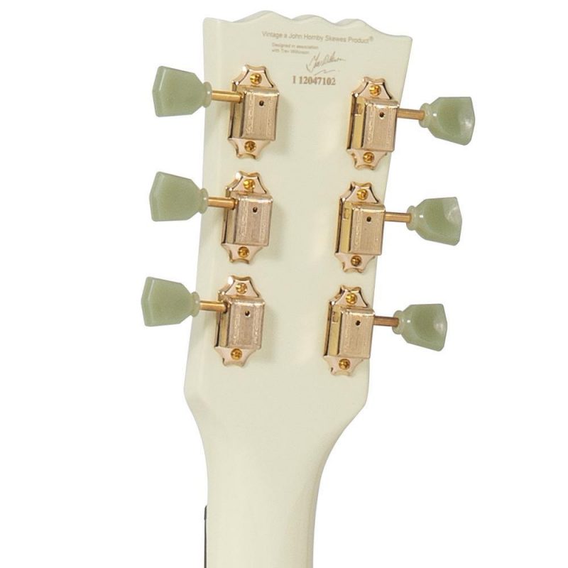 Vintage VS6 ReIssued Electric Guitar ~ Vintage White/Gold Hardware - Image 5