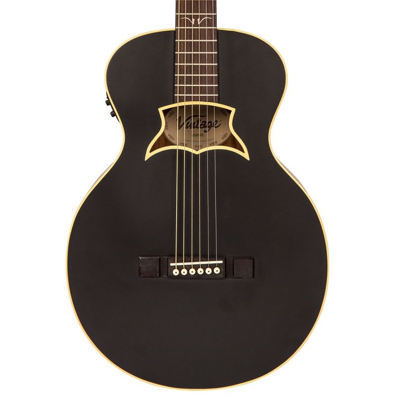 Vintage 'Raven' Paul Brett Electro-Acoustic Guitar ~ Satin Black - Image 4