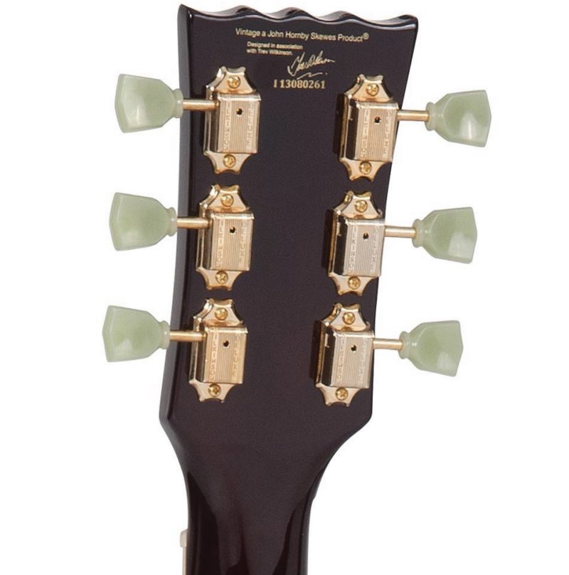 Vintage V100 ReIssued Electric Guitar ~ Left Hand Tobacco Sunburst - Image 5