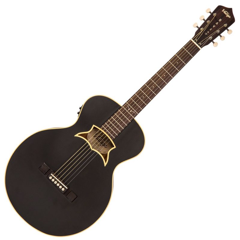 Vintage 'Raven' Paul Brett Electro-Acoustic Guitar ~ Satin Black - Image 3