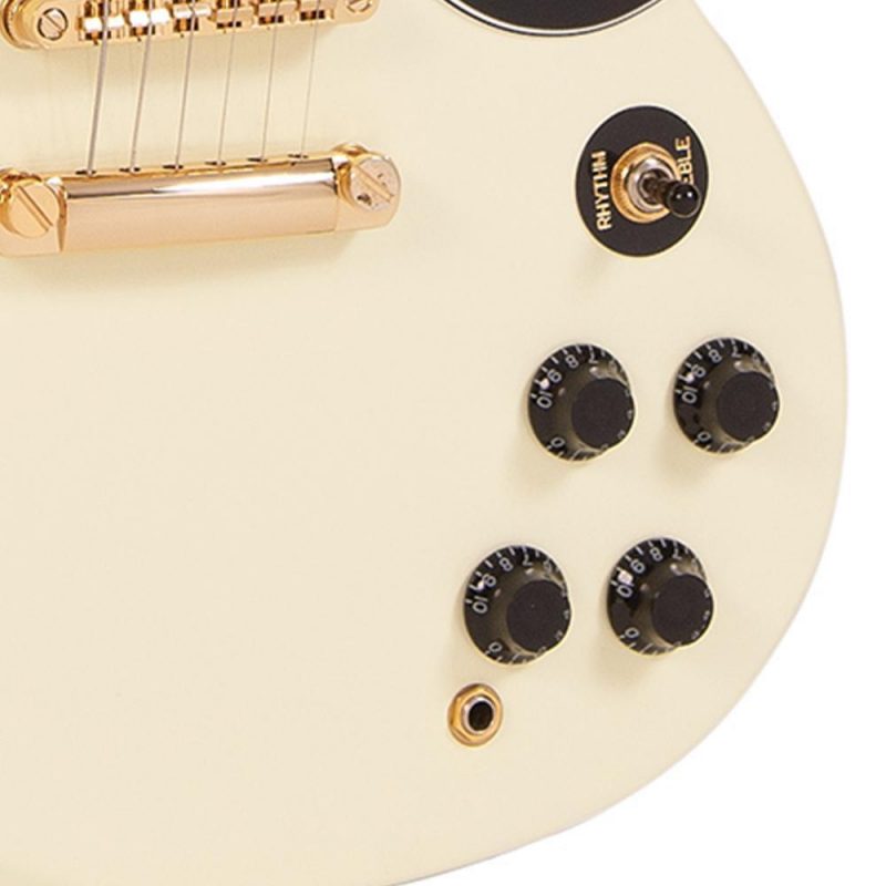 Vintage VS6 ReIssued Electric Guitar ~ Vintage White/Gold Hardware - Image 4