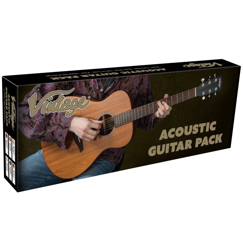 Vintage V300 Acoustic Folk Guitar Outfit ~ Mahogany - Image 4