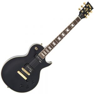 Vintage V100P Electric Guitar p90 Pickups ~ Gloss Black