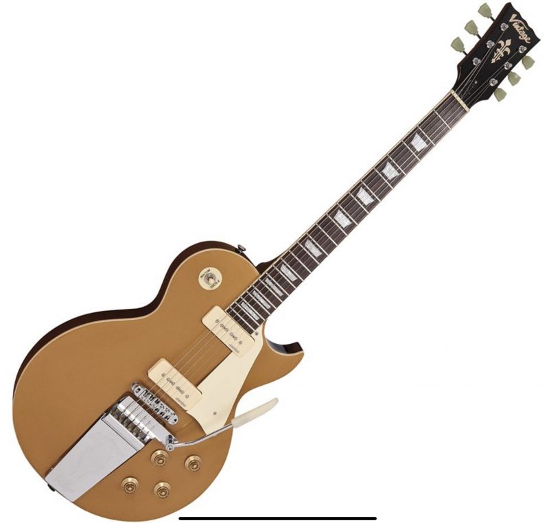 Vintage V100 Midge Ure Signature ~ Gold Top Electric Guitar