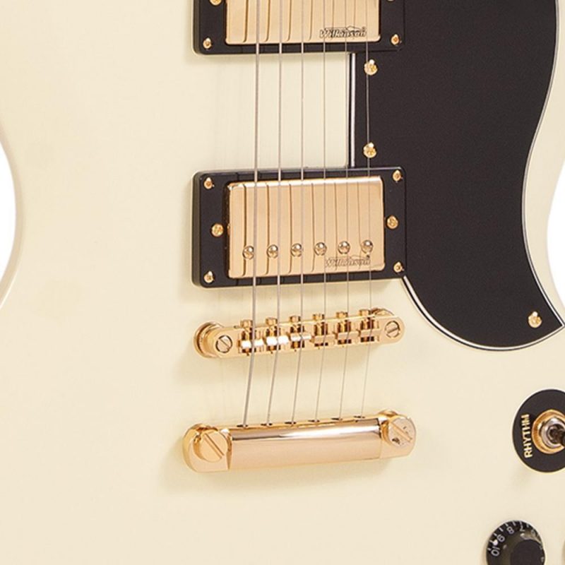 Vintage VS6 ReIssued Electric Guitar ~ Vintage White/Gold Hardware - Image 2