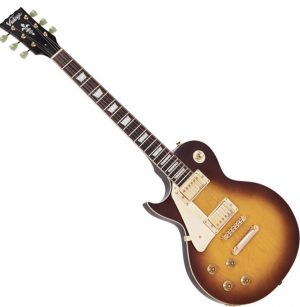 Vintage V100 ReIssued Electric Guitar ~ Left Hand Tobacco Sunburst