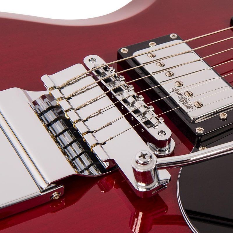 Vintage VS6V Reissued Vibrola Tailpiece Cherry Red electric Guitar - Image 4