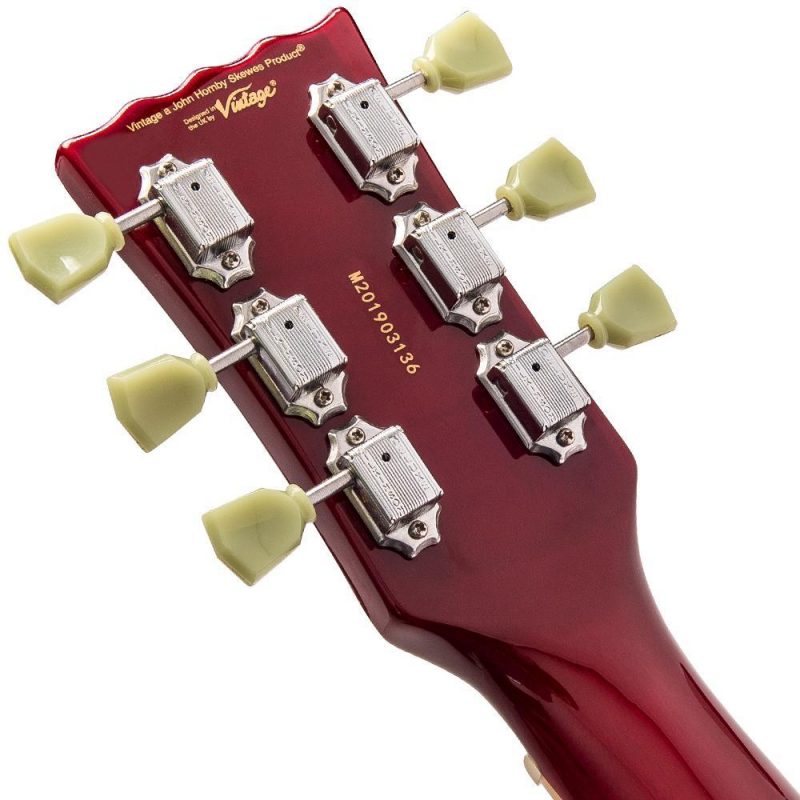 Vintage VS6V Reissued Vibrola Tailpiece Cherry Red electric Guitar - Image 3